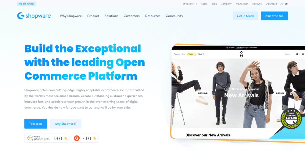Shopware Auf der Homepage von Shopware steht