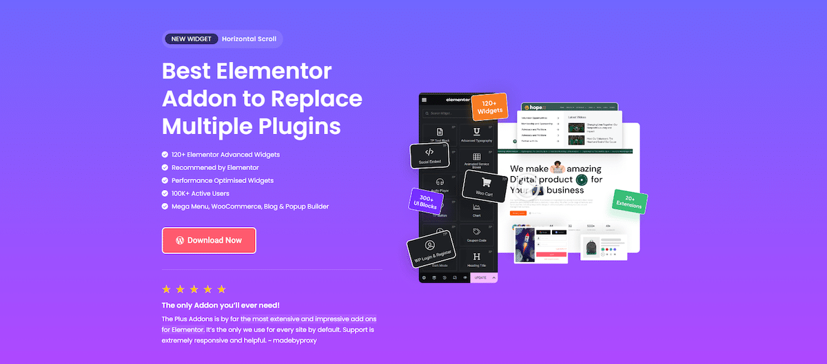 The Plus Addons homepage