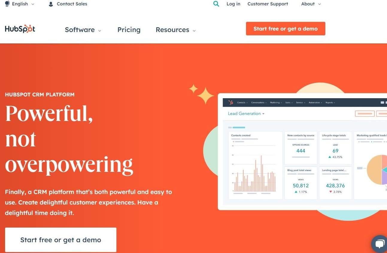 HubSpotのトップページ(出典: HubSpot)