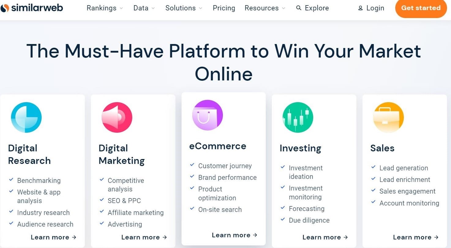 Similarwebのトップページ(出典: Similarweb)