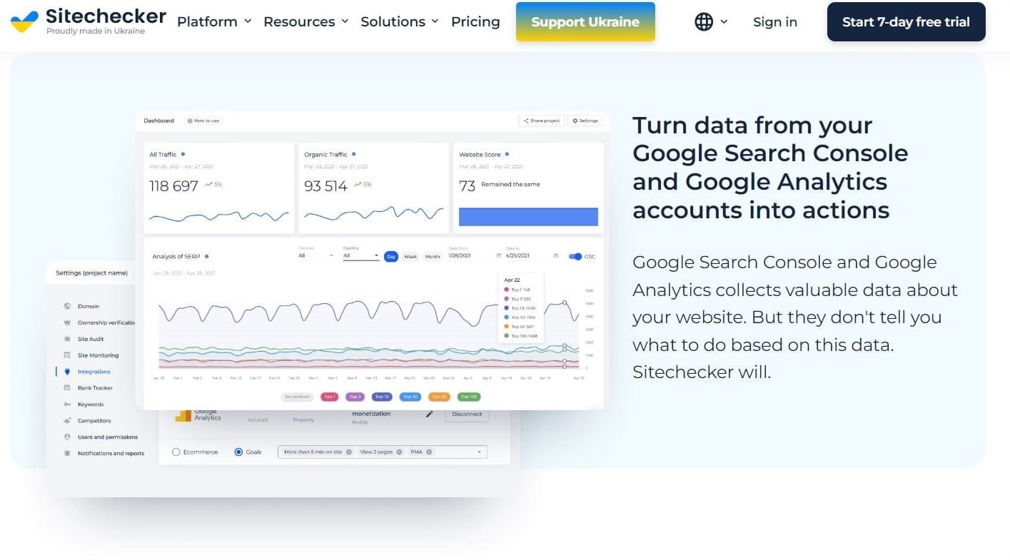 Sitecheckerのトップページ(出典: Sitechecker)