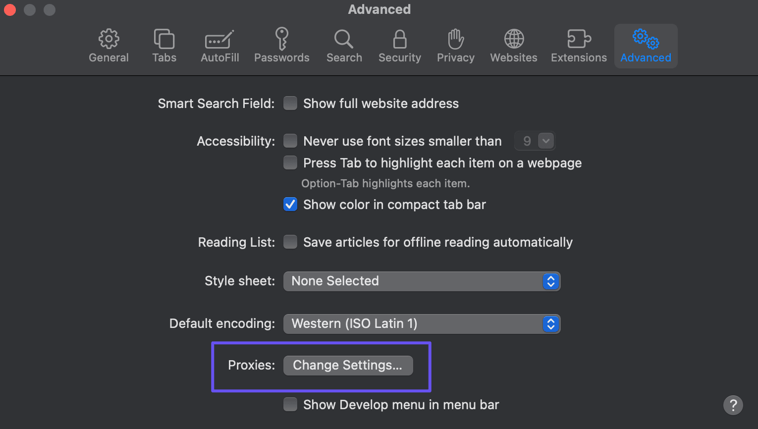 Impostare un proxy su Mac