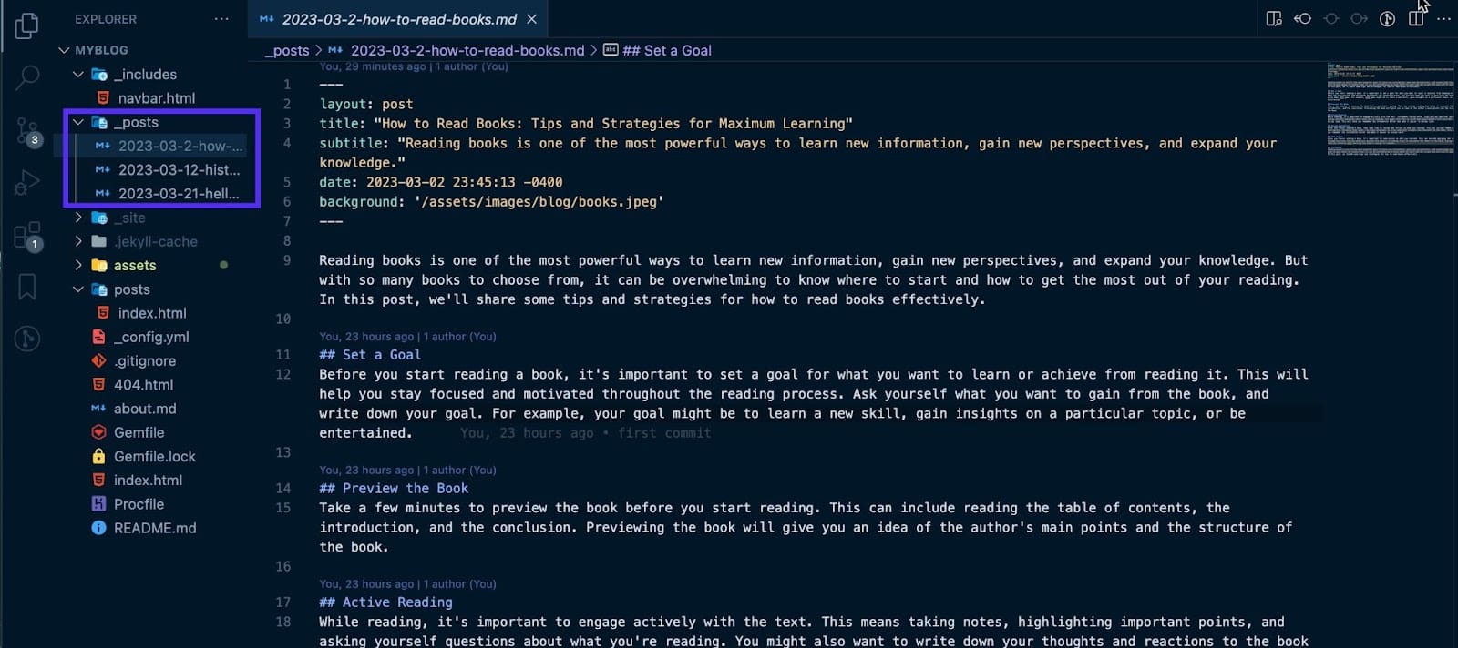 Adding new posts to the _posts folder