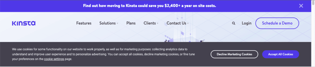 Cookie-Anfrage auf kimsla.com