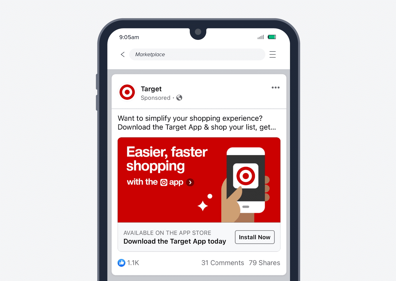 Target-App-Anzeige
