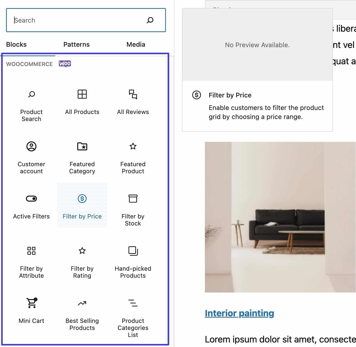 Les blocs WooCommerce.
