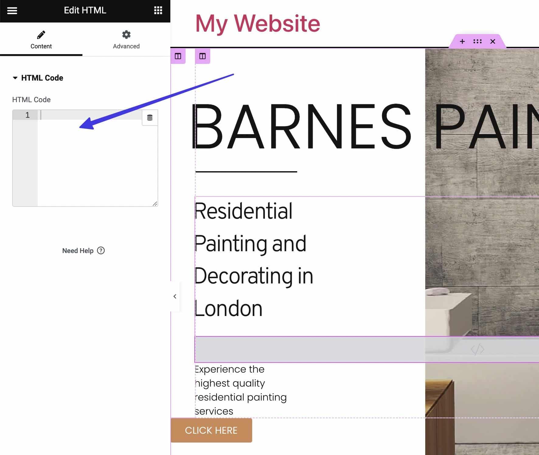 Vous pouvez utiliser la boîte de code HTML pour vos propres personnalisations.
