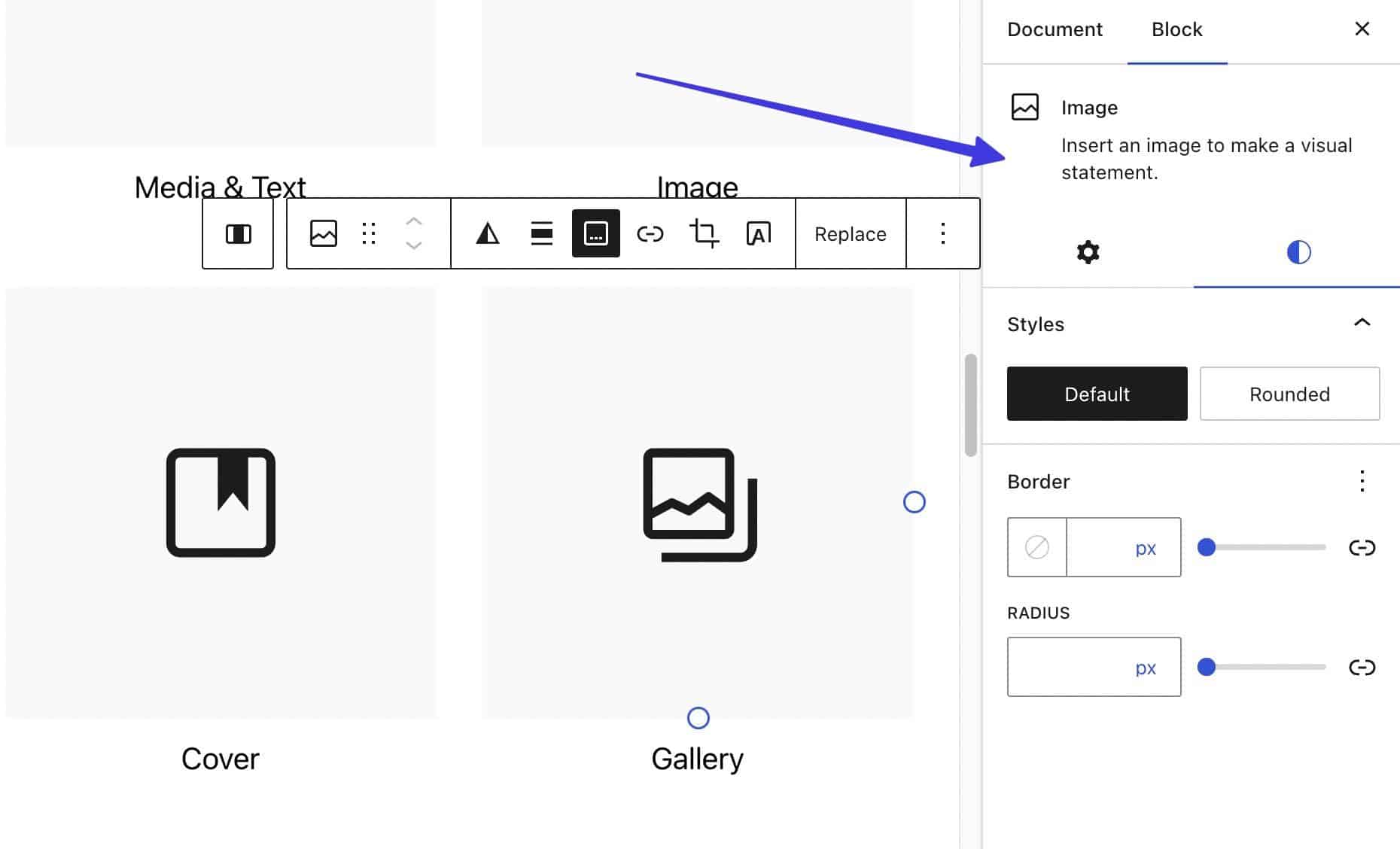 Styliser une image dans Gutenberg.