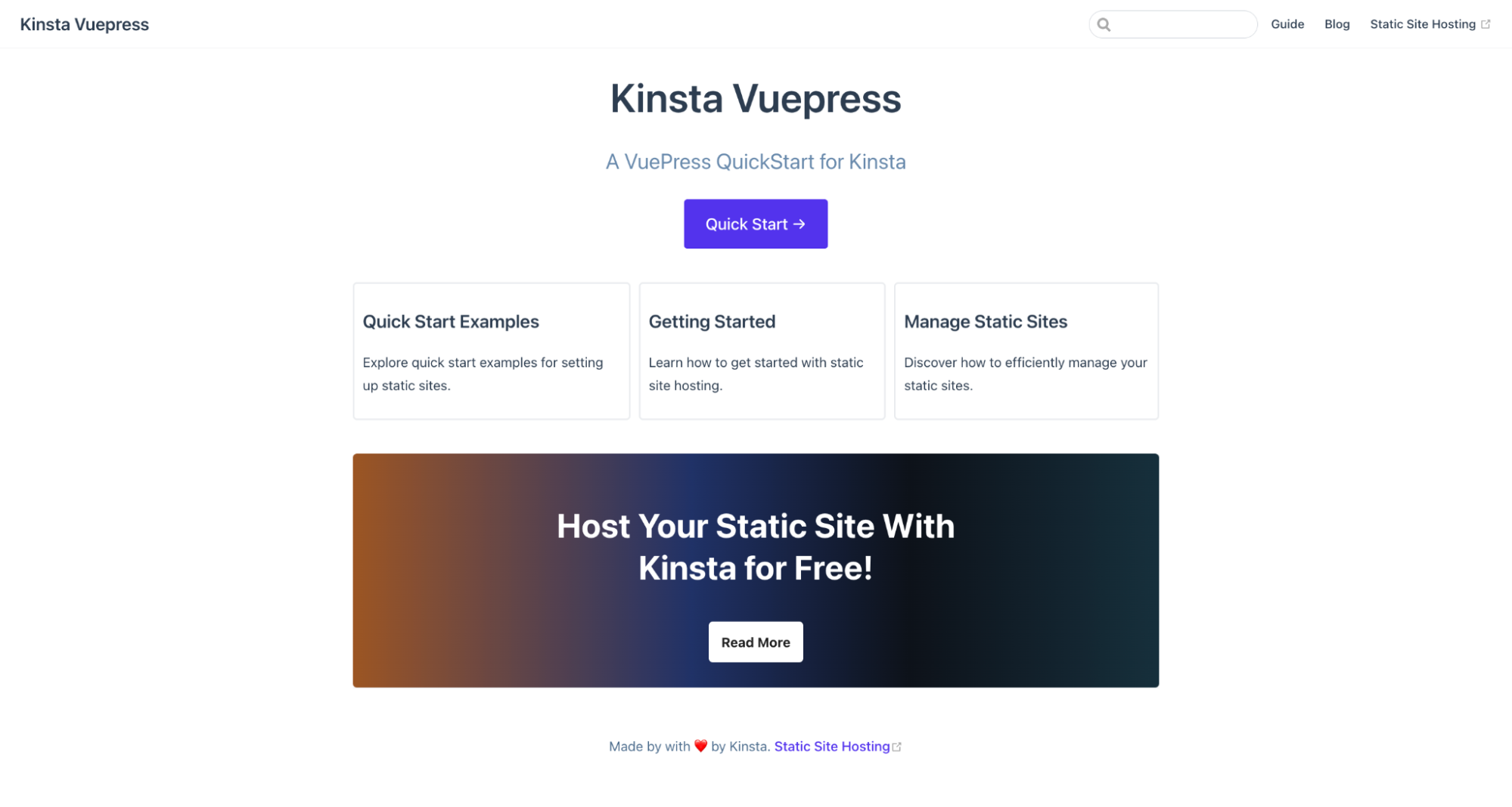 Utilisation de composants sur la page d'accueil VuePress.