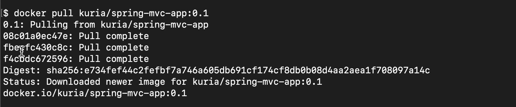 docker pull を出力する