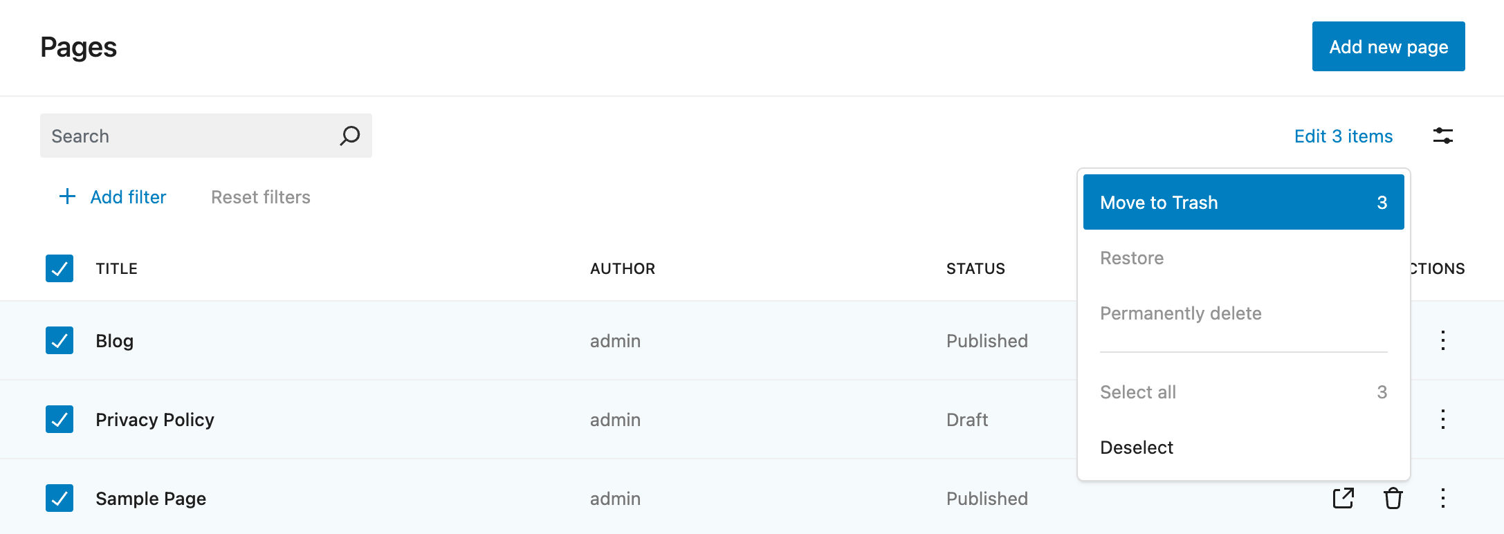 Modificare le pagine in blocco in WordPress 6.5