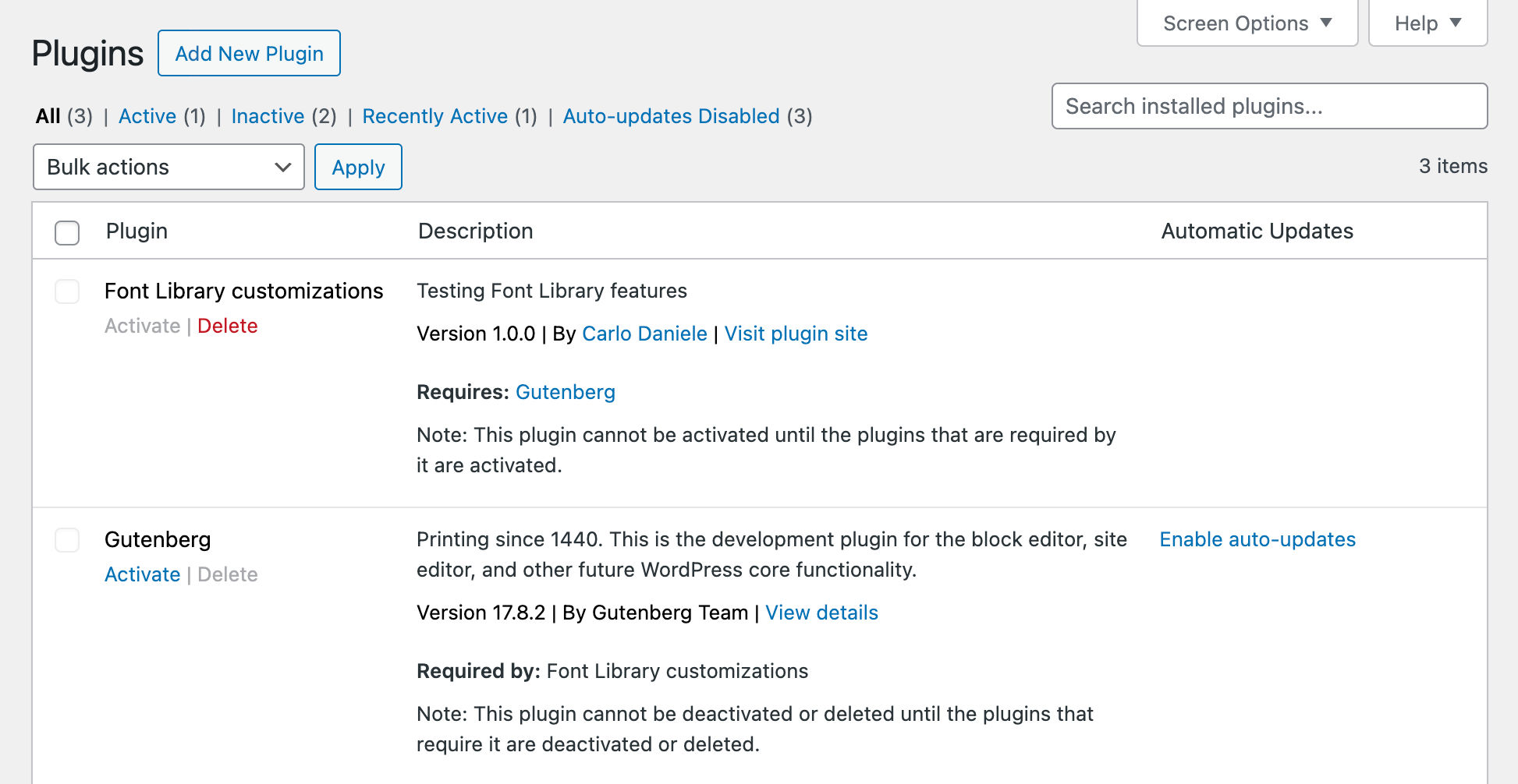 Plugin richiesti in WordPress 6.5