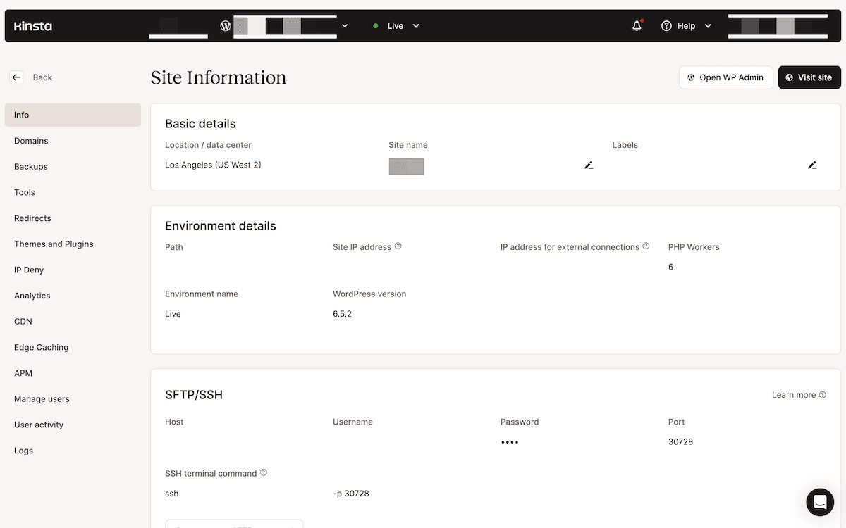 O painel MyKinsta.