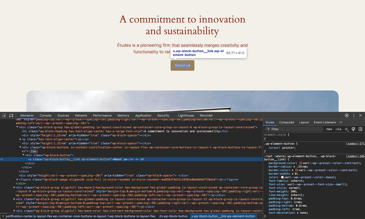 A website homepage with the title