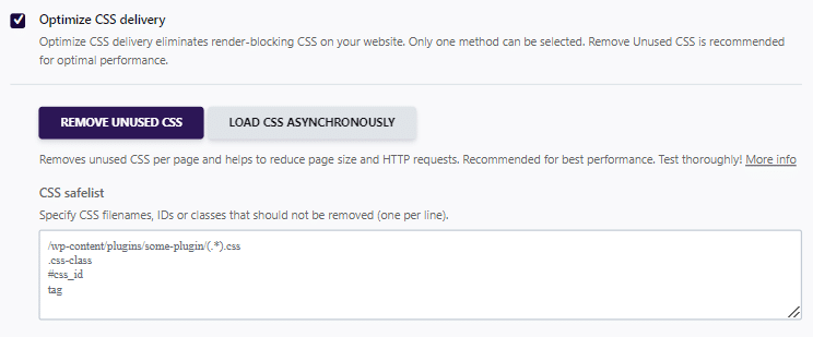 Rimuovere le funzioni CSS inutilizzate