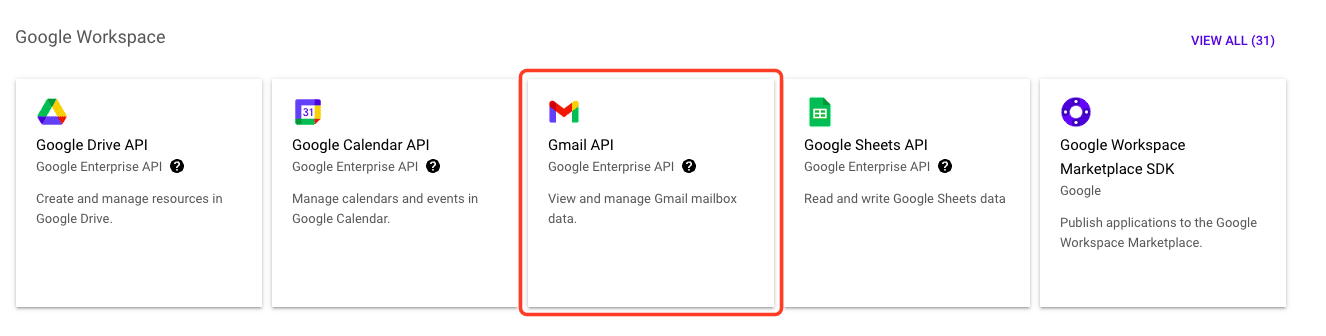 Gmail API under Google Workspace