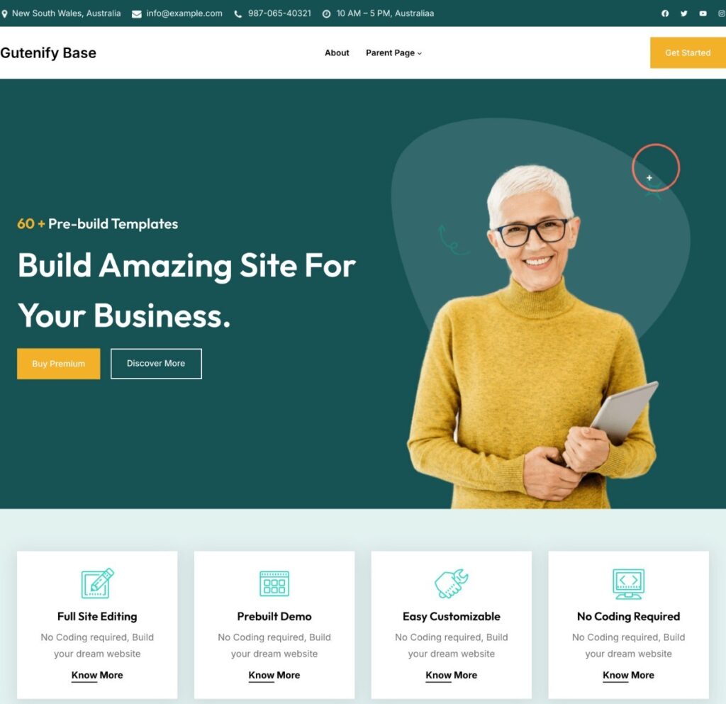 Die Gutenify Base WordPress Theme Demo