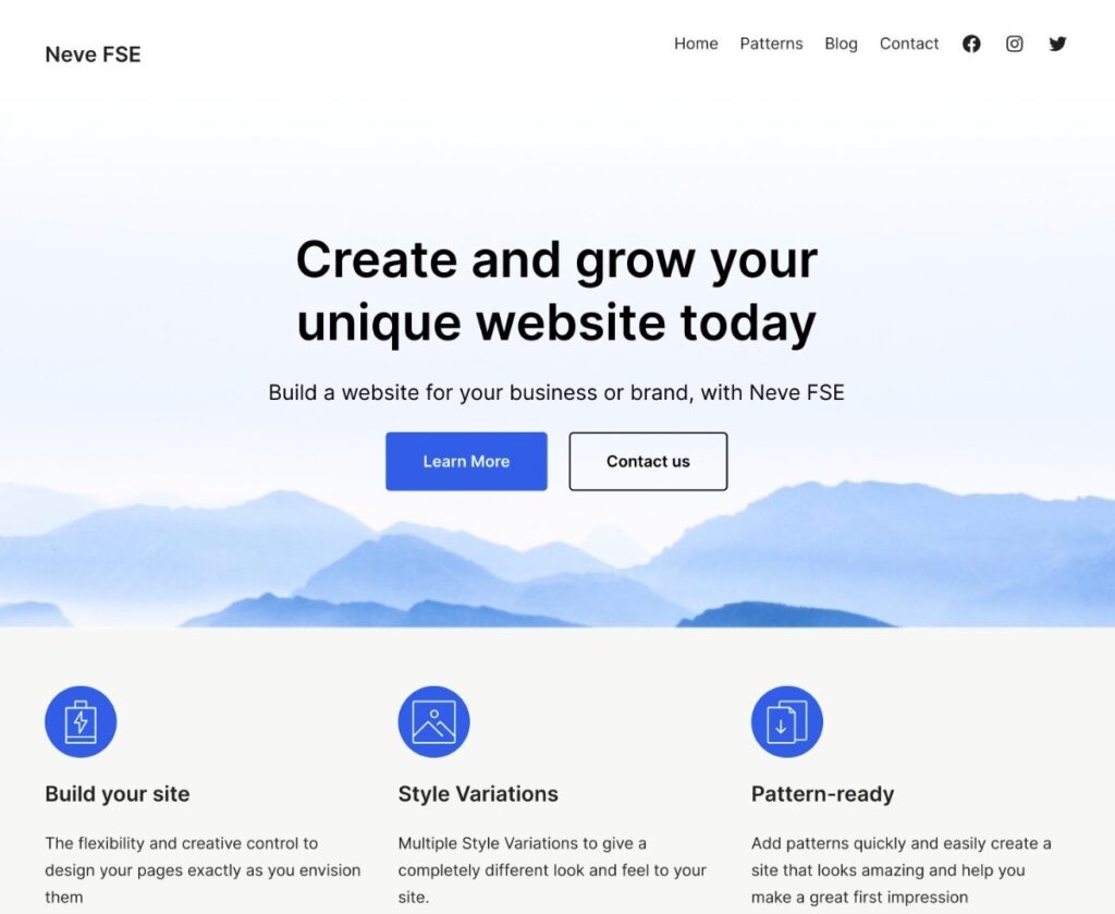 Die Neve FSE WordPress Theme Demo