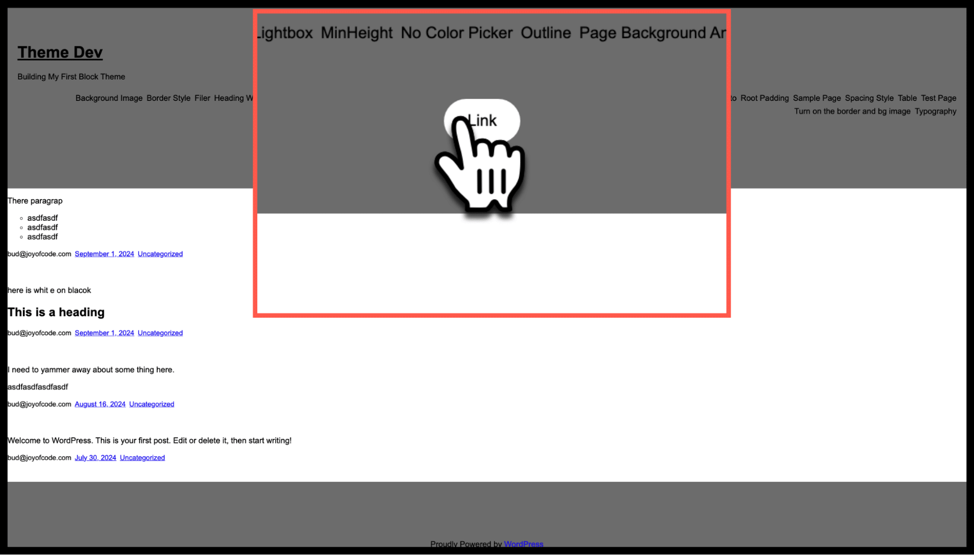 Alle Schaltflächen in der Kopfzeile haben einen Schwebezustand für Text und Hintergrundstile