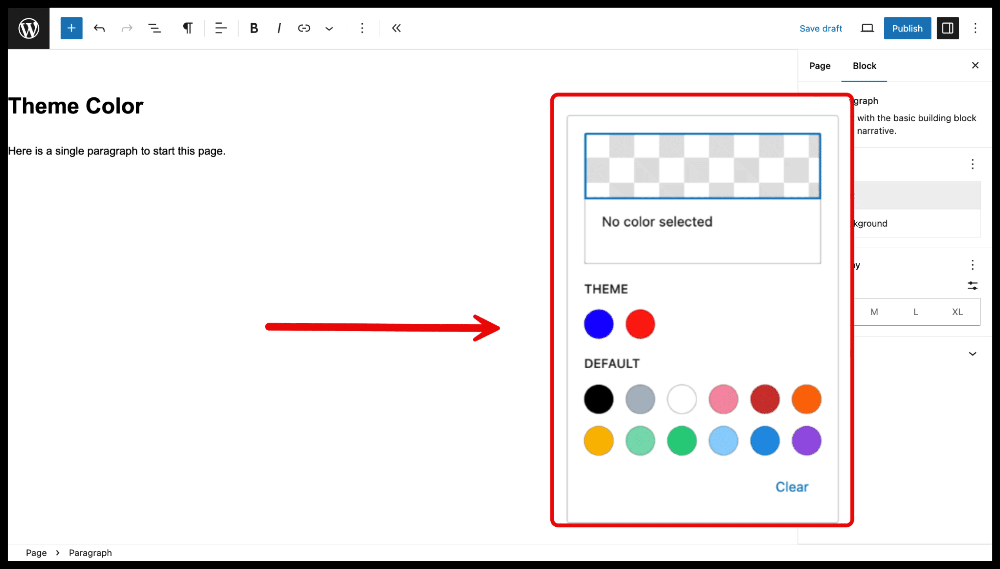 Die resultierende UI zum Einstellen der primären und sekundären Themefarben