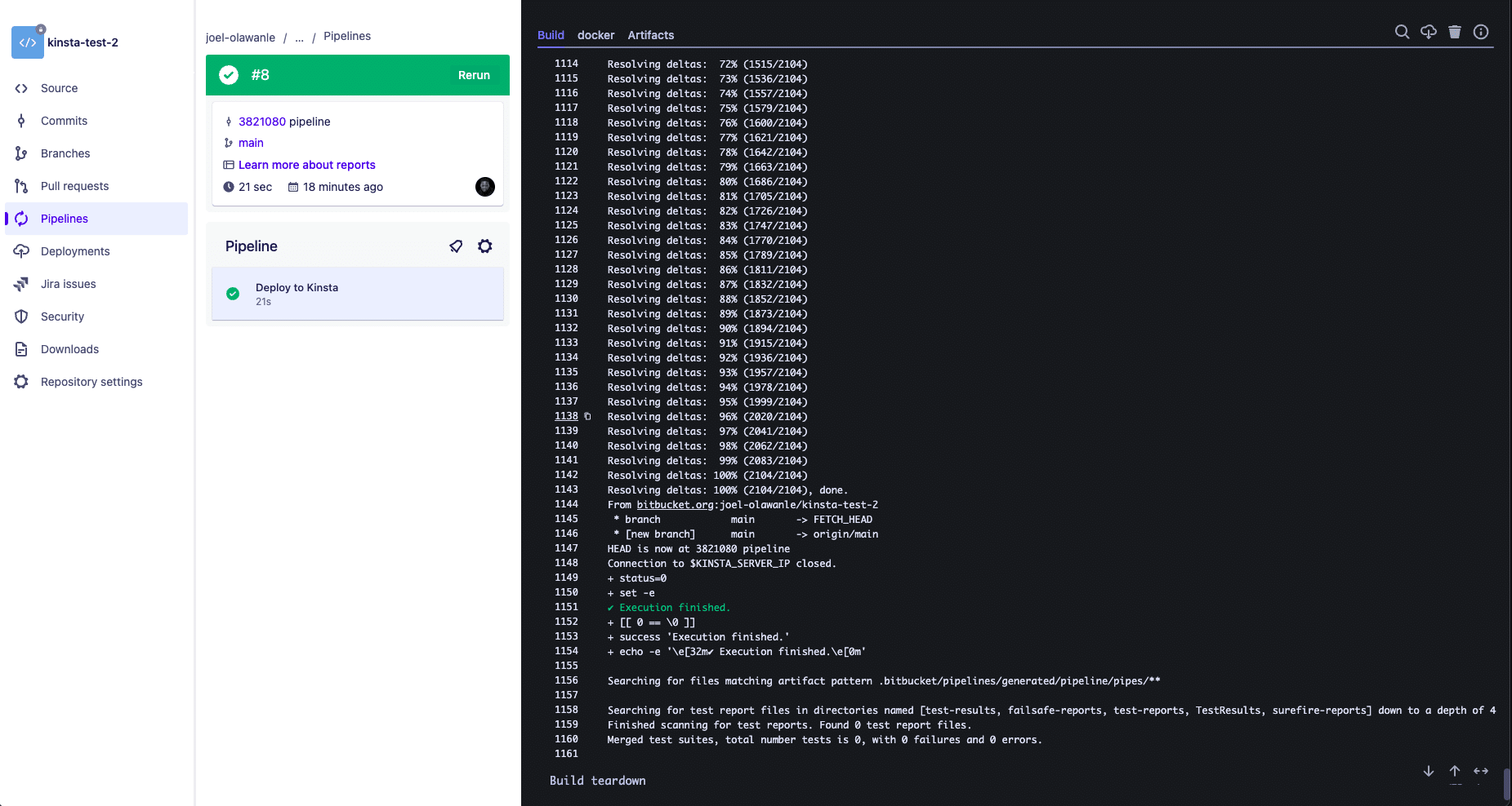 Bitbucket Pipelinesのログ