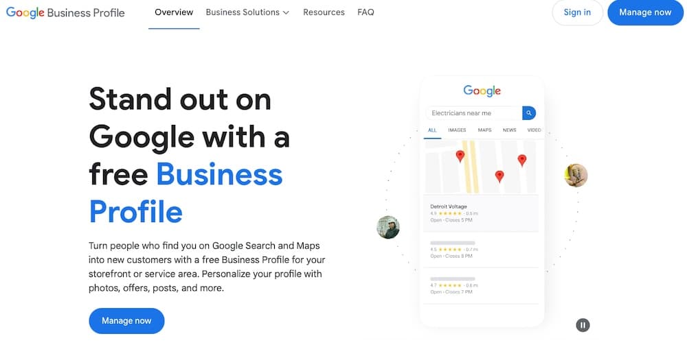 Ein Screenshot der Benutzeroberfläche oder der Verwaltung eines Google-Unternehmensprofils.