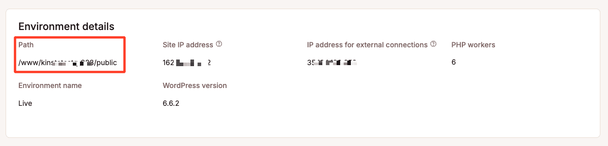 Chemin du serveur du site WordPress.