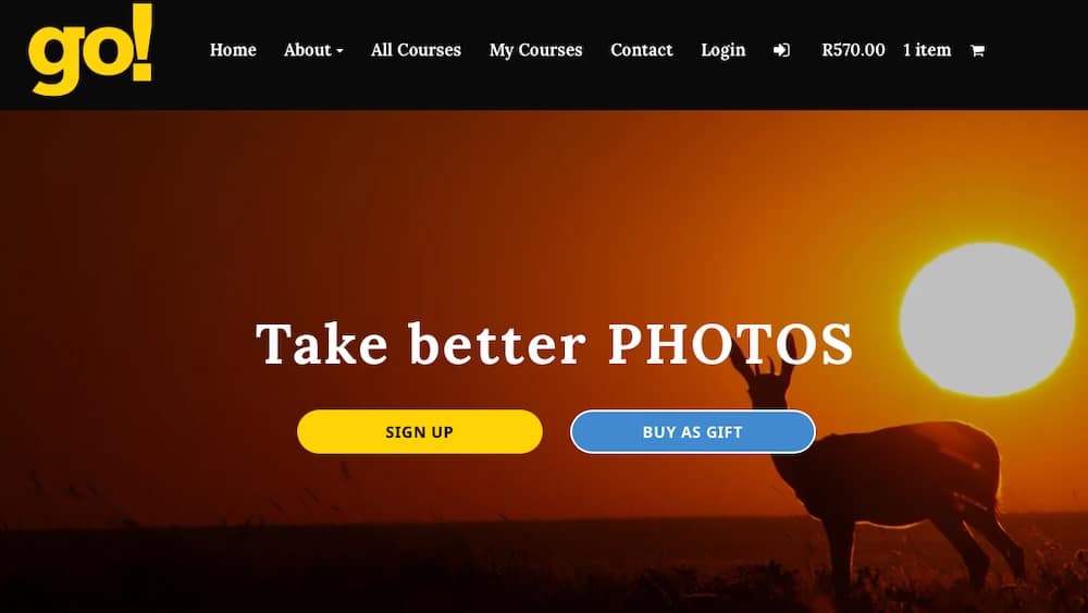 Screenshot von der Website „go! Take Better Photos“