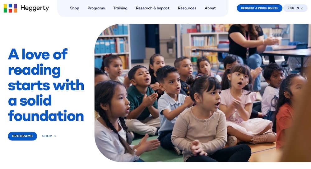 Screenshot von der Heggerty-Website.