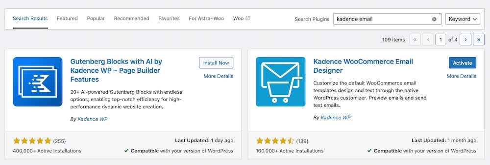 Screenshot des WordPress-Plugin-Installationsoberfläche.