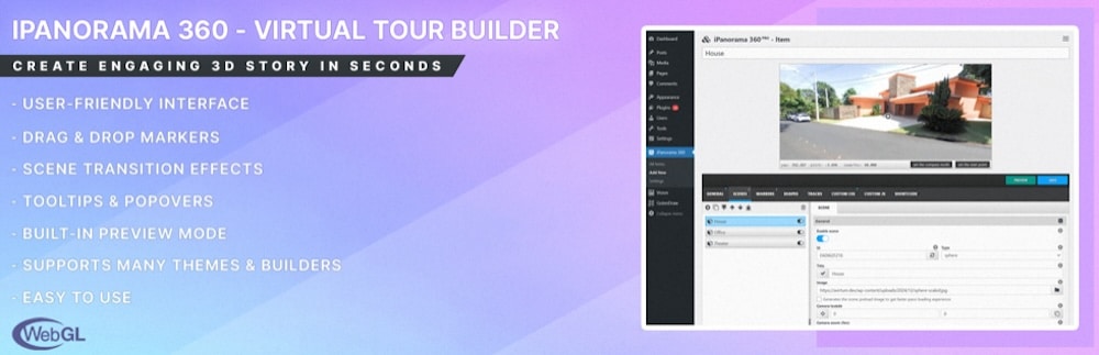 A screenshot of the banner used on the Plugin Repository page for iPanorama 360.