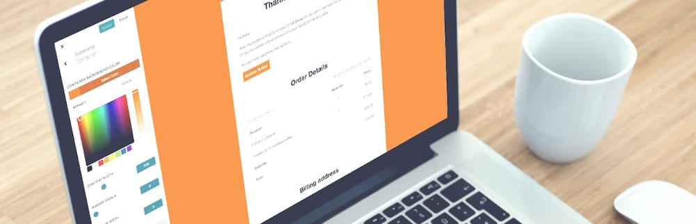 Ein Screenshot des Banners von der Website Kadence WooCommerce Email Designer.