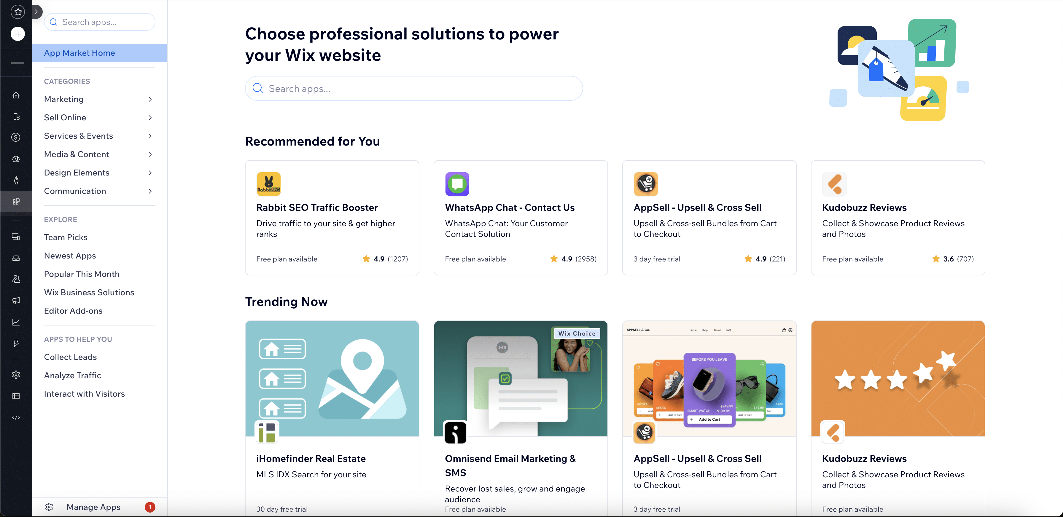 La App Market de Wix