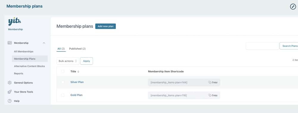 Screenshot der Benutzeroberfläche zum Einrichten des WooCommerce-YITH-Plugins.