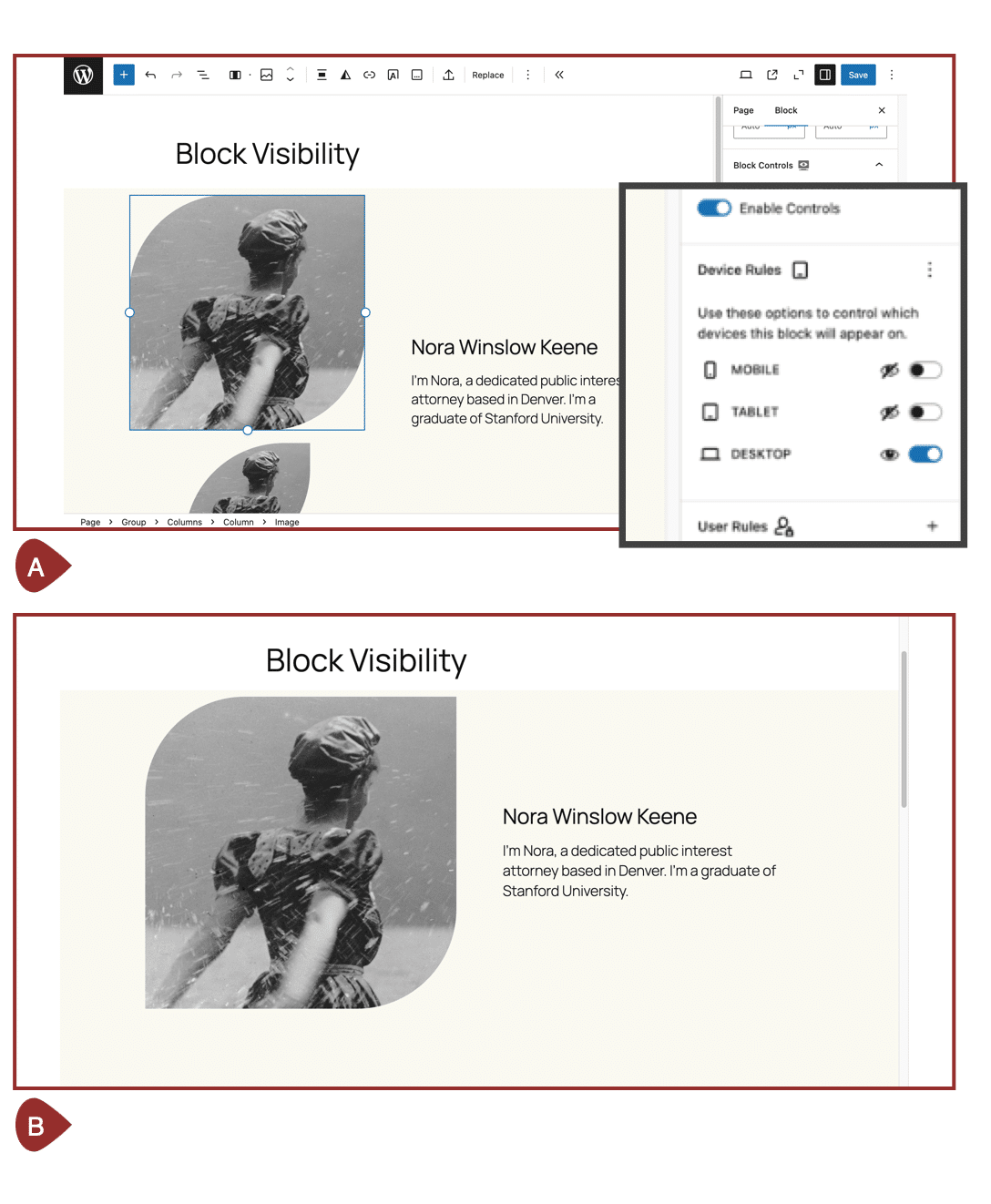 Regole del dispositivo sul blocco immagine
