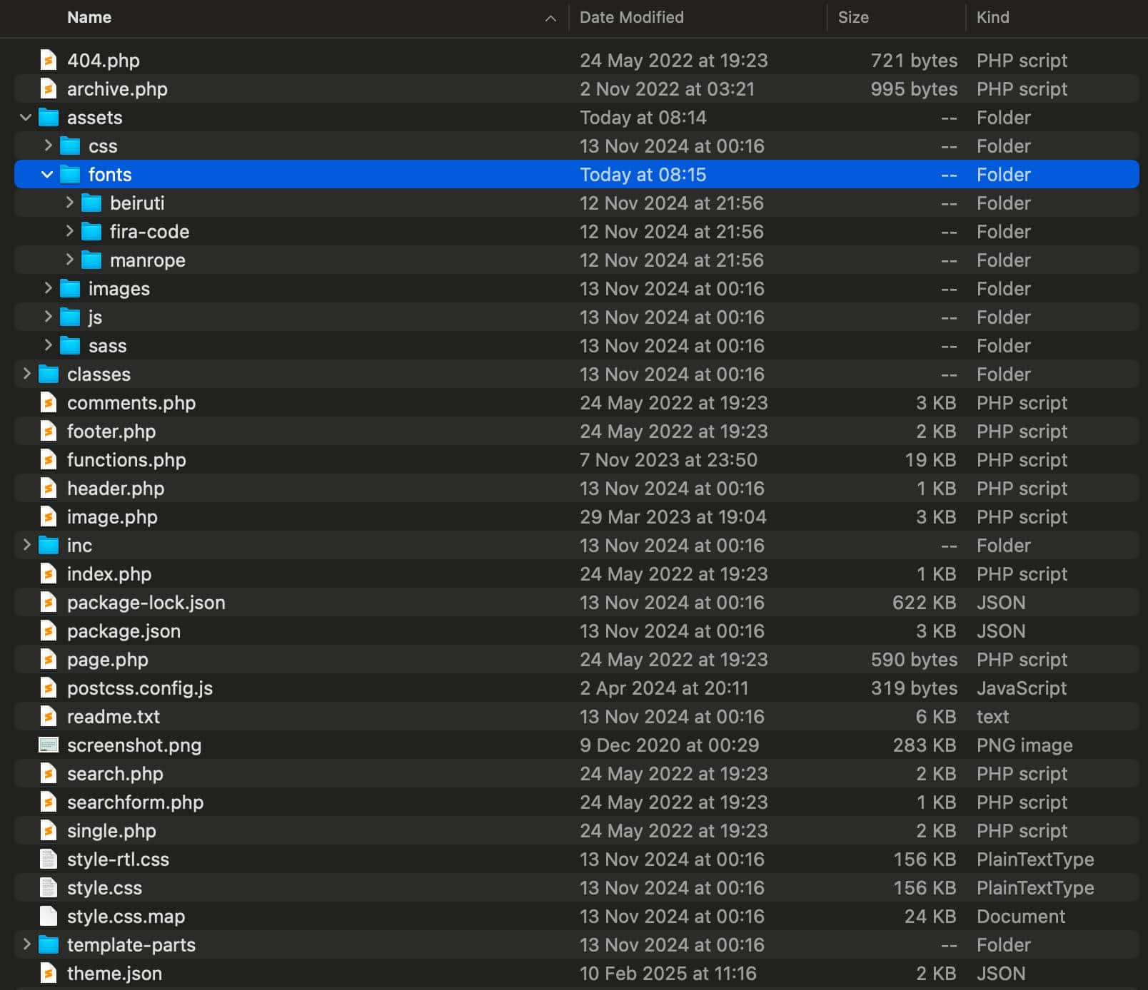 Tres fuentes y un archivo theme.json añadidos al tema Twenty Twenty-One