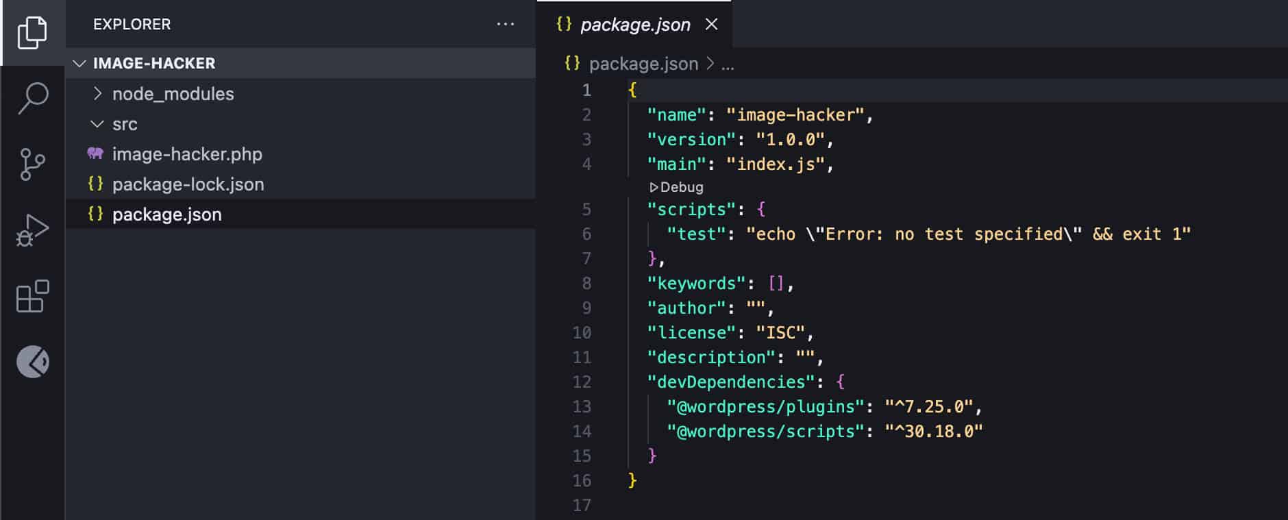 Um plugin do Gutenberg no Visual Studio Code.