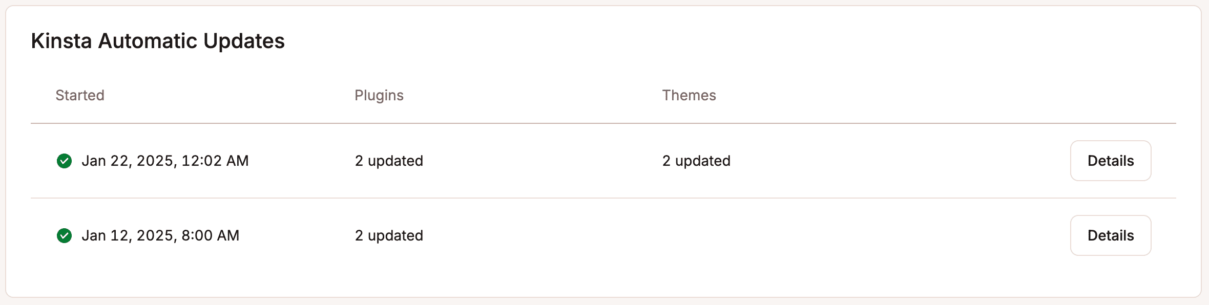 Kinsta Automatic Updates