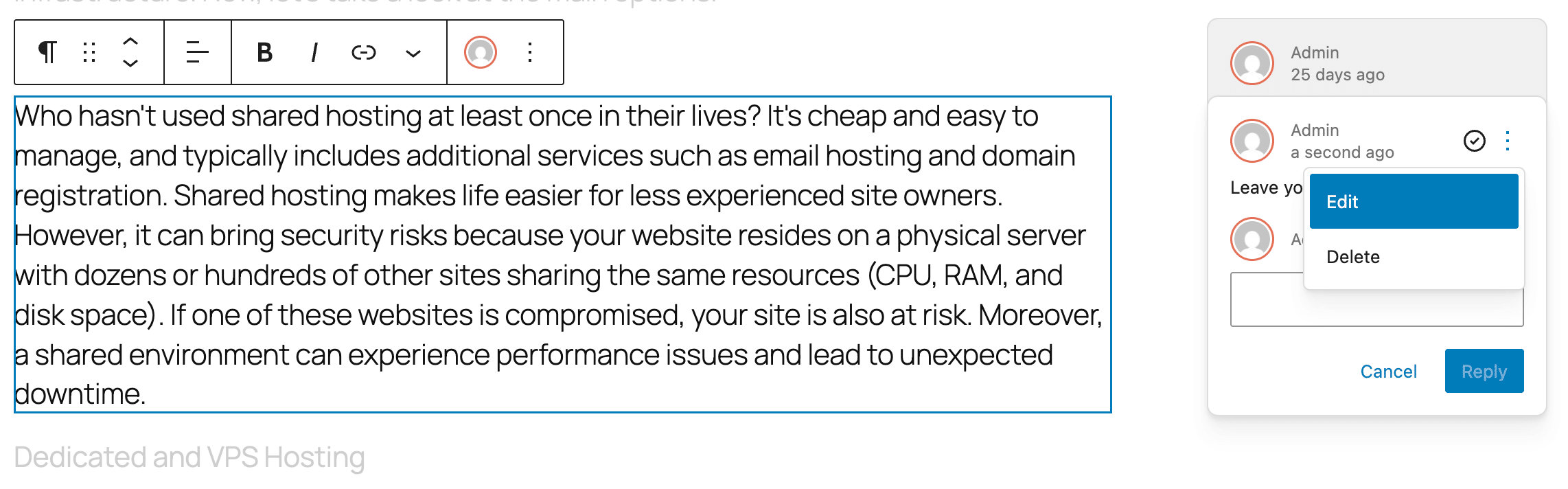 WordPress 6.9でノートを編集
