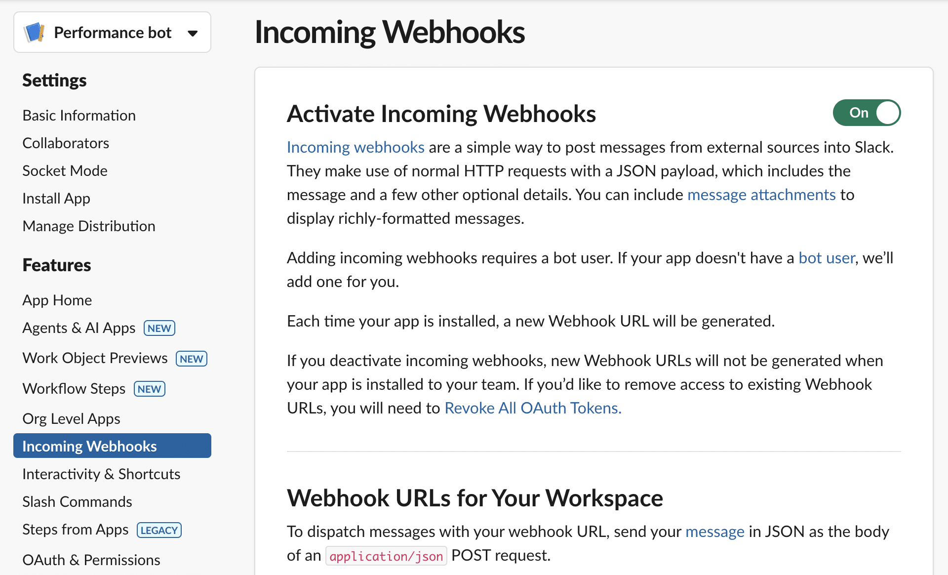 Eingehende Webhooks aktivieren