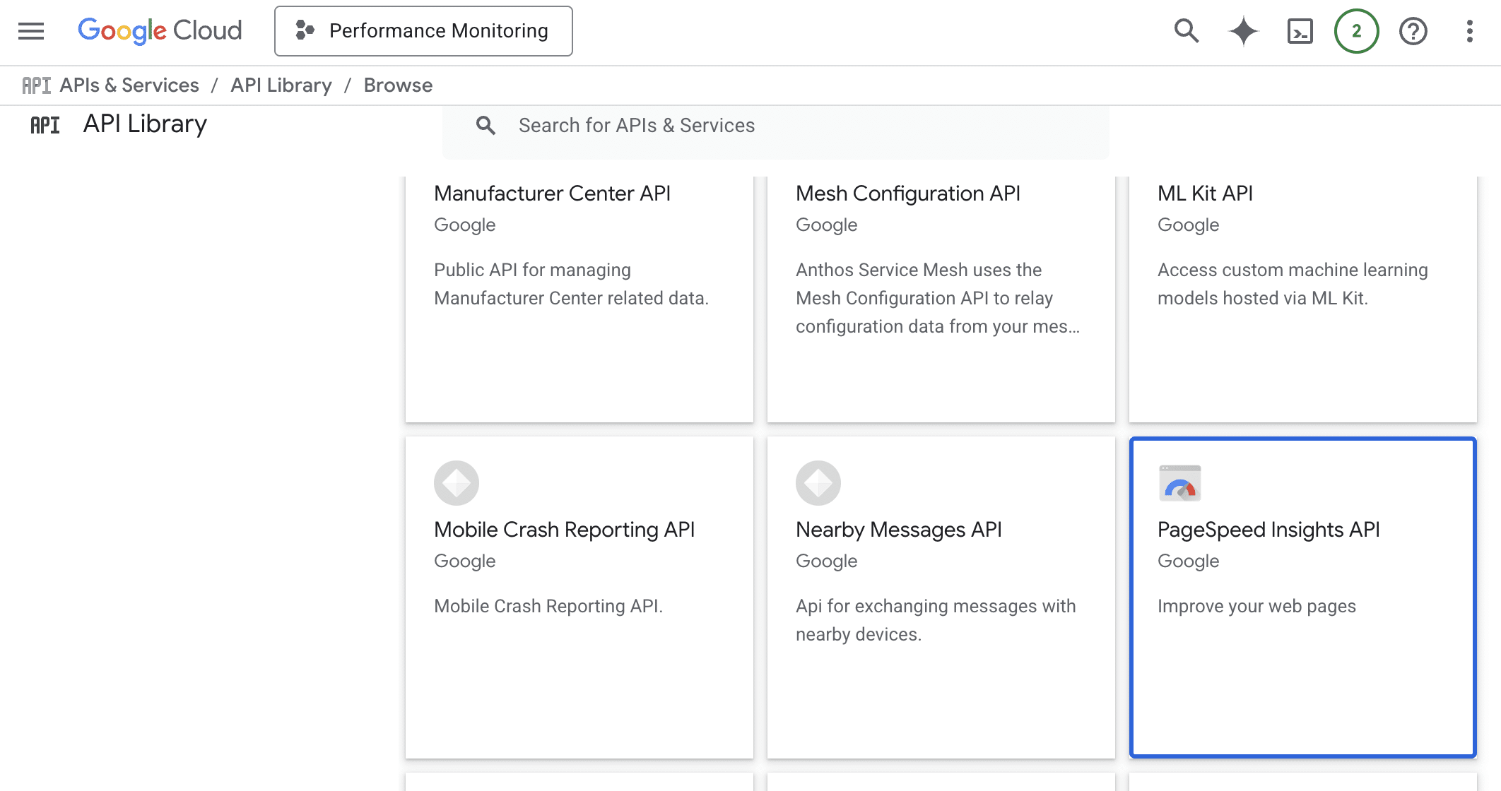 Google Cloud API Bibliothek