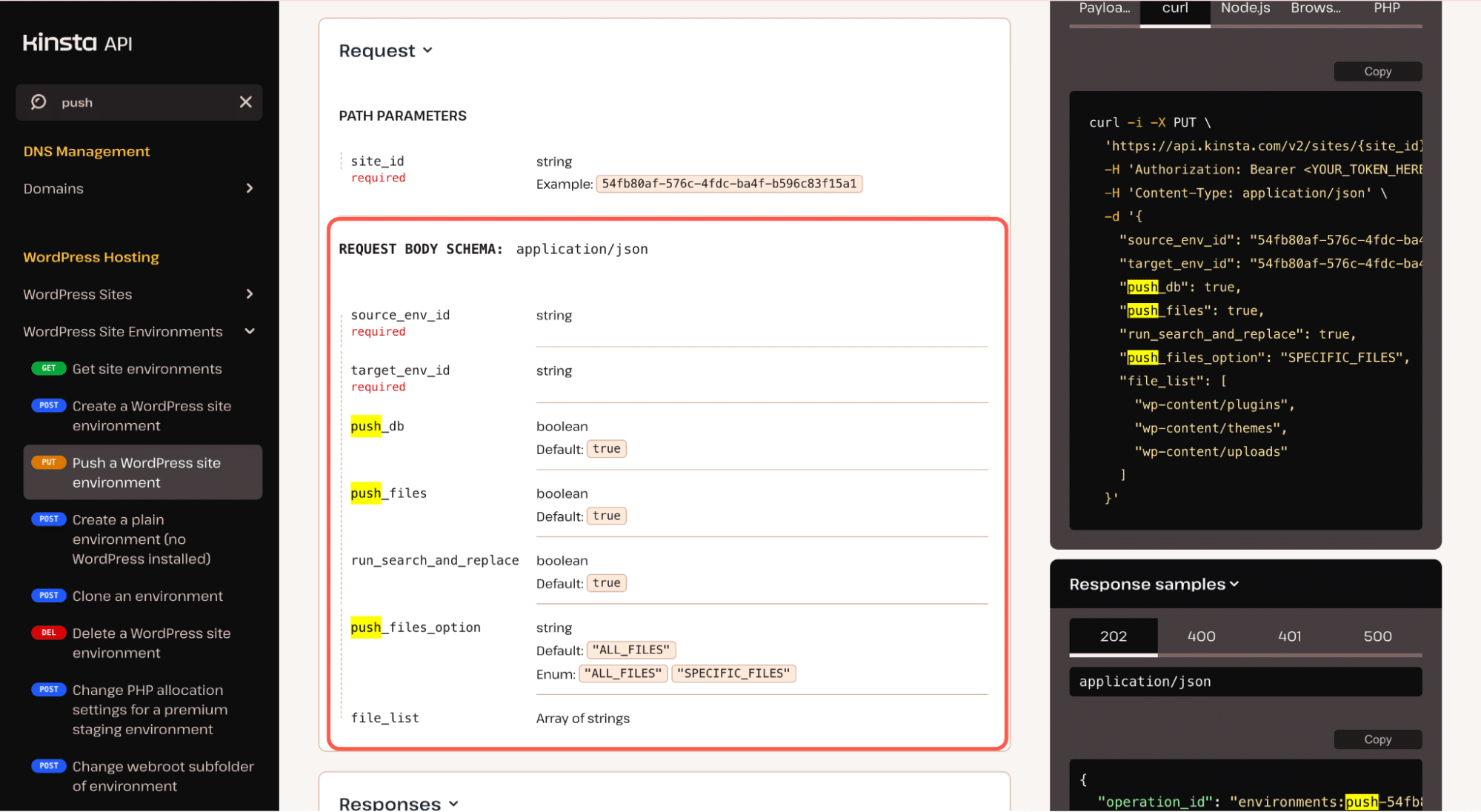 Push omgeving live met Kinsta API.