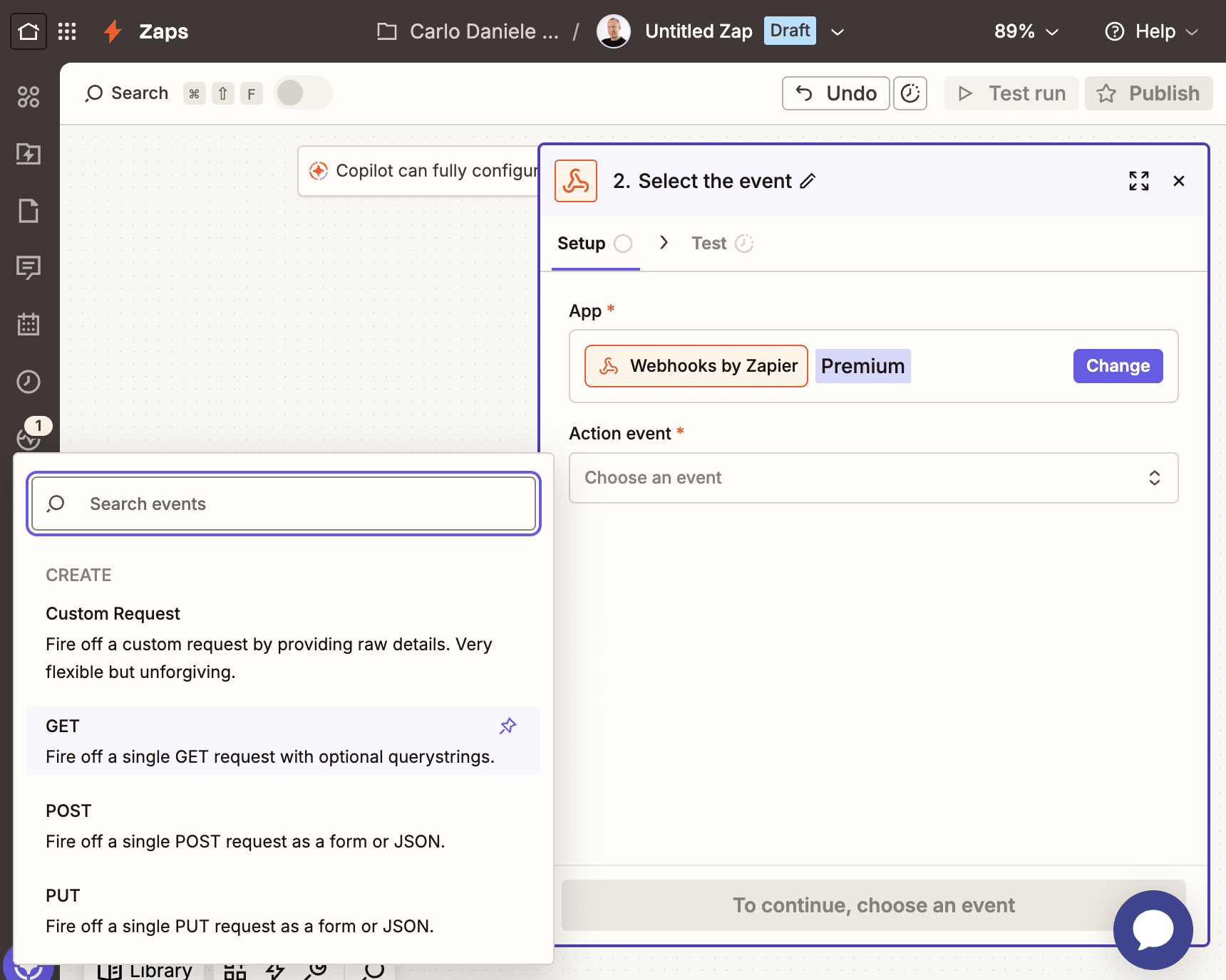 Das Webhook-Modul von Zapier