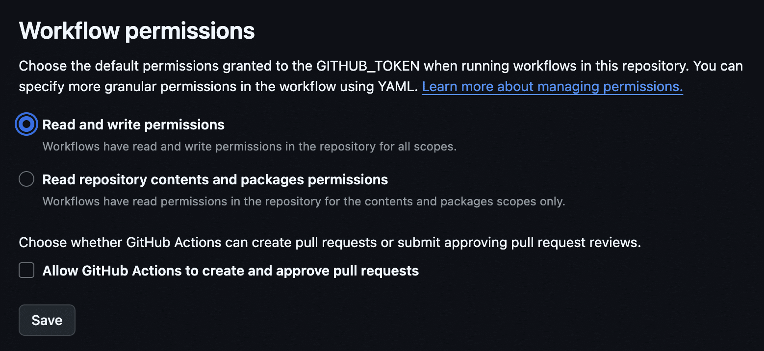 GitHub workflow machtigingen