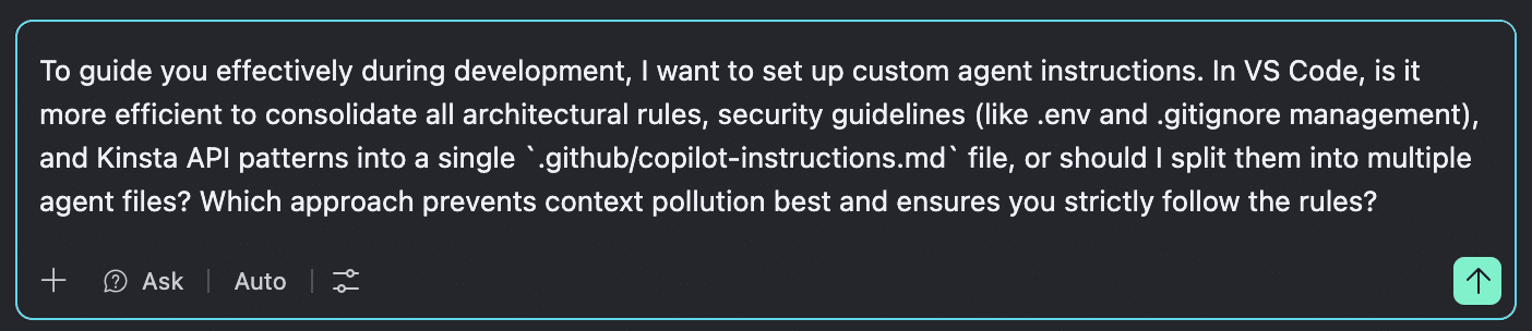 Chat de Copilot en modo Preguntar