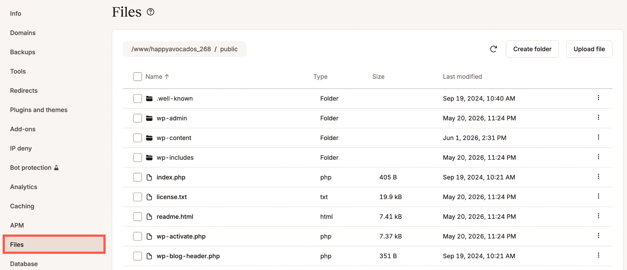 Dateimanager in MyKinsta
