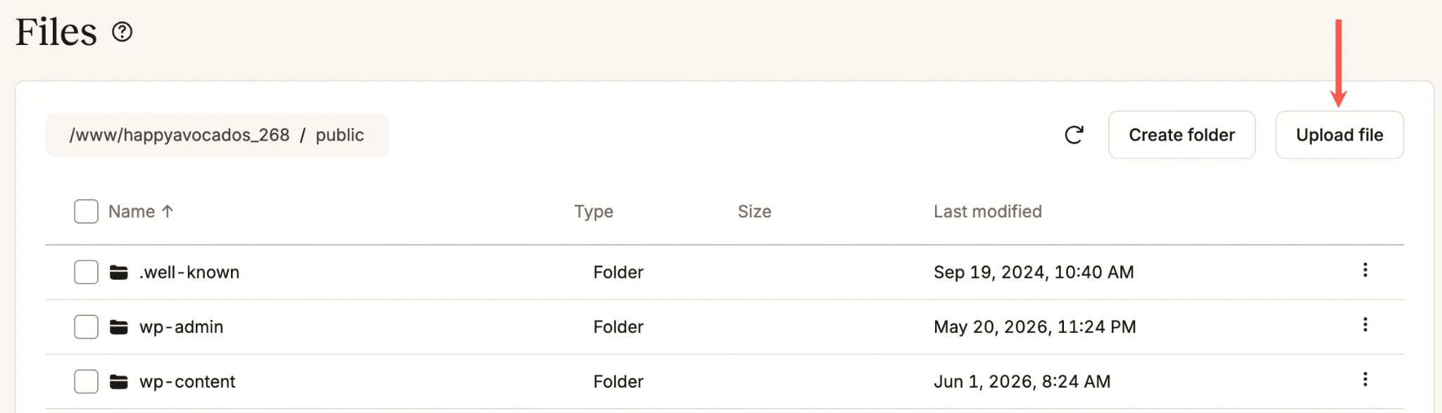 Lade Dateien im MyKinsta-Dateimanager hoch