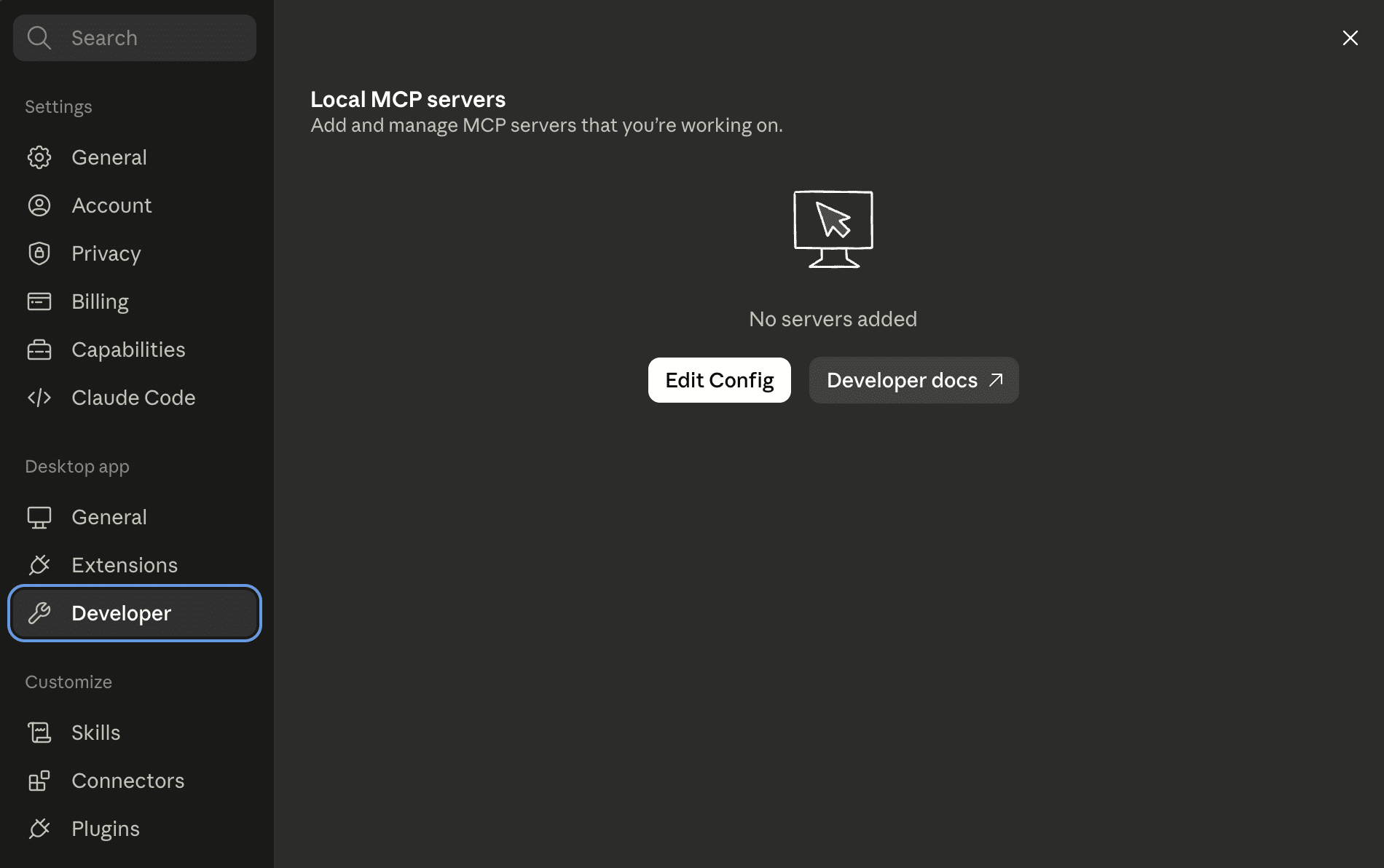 Accéder au fichier de configuration de Claude Desktop