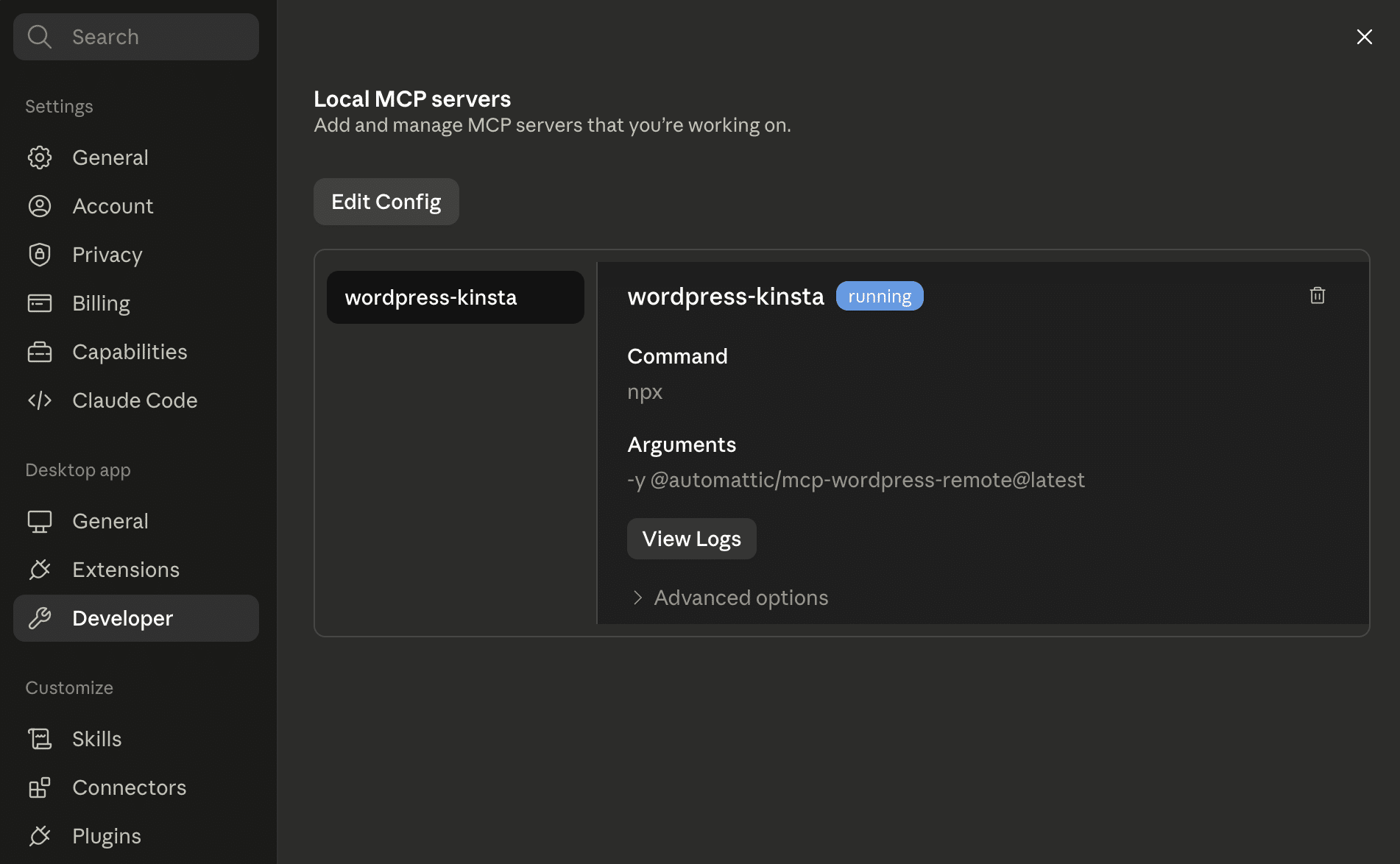Serveurs MCP locaux dans Claude Desktop