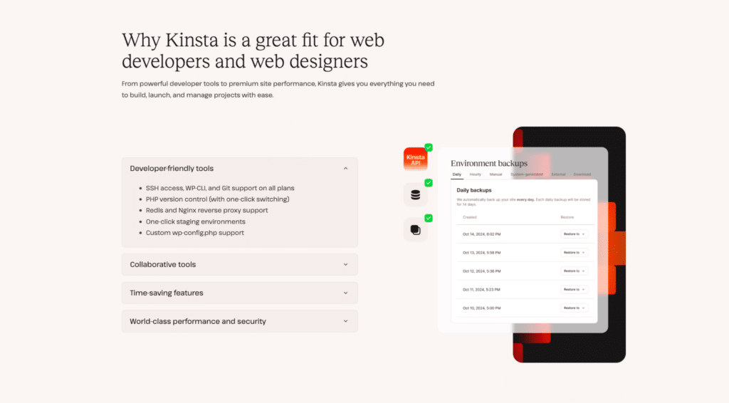 Kinsta para desarrolladores